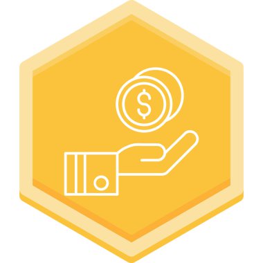 Dolar. Web simgesi basit illüstrasyon