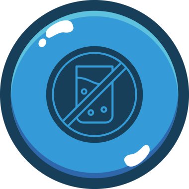 Mavi ve beyaz yuvarlak simgenin vektör illüstrasyonu