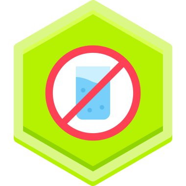 Su simgesi yok, vektör illüstrasyonu