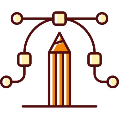 Bir kalem simgesinin vektör illüstrasyonu