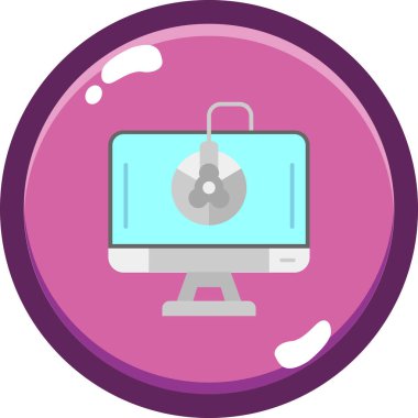 Bilgisayar. Web simgesi basit illüstrasyon