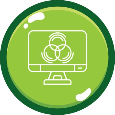 Bilgisayar. Web simgesi basit illüstrasyon