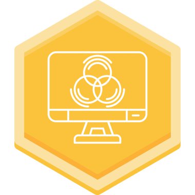 Bilgisayar kutsal kişilerin resmi. düz tasarım.