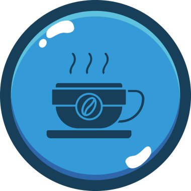 Kahve. Web simgesi basit illüstrasyon