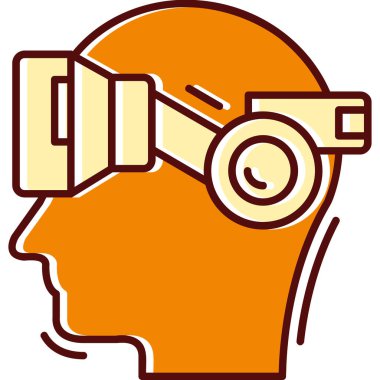 Sanal gerçeklik simgesine sahip insan kafası