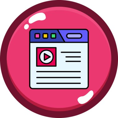 Film. Web simgesi basit illüstrasyon