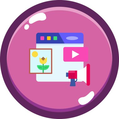 Bir bilgisayar simgesinin vektör illüstrasyonu