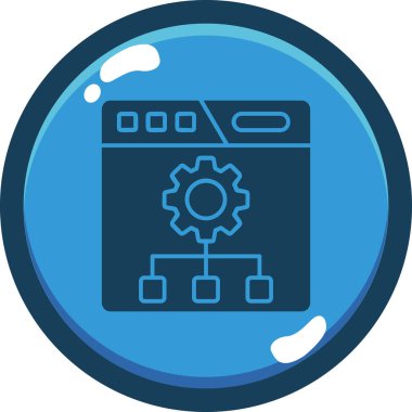 makine simgesi ayarlıyor. Web için basit vites vektör simgeleri çizimi