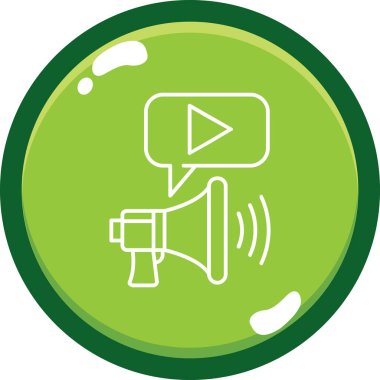 bir hoparlör simgesi ile video kamera, basit bir illüstrasyon