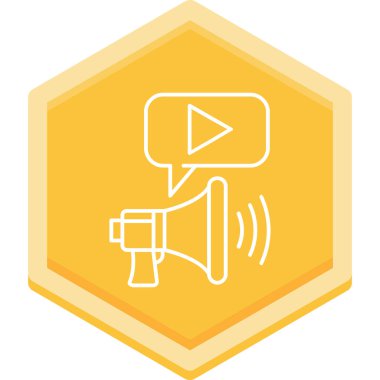 Megafon. Web simgesi basit illüstrasyon