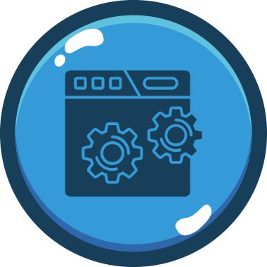 çamaşır makinesi web simgesi, vektör çizim