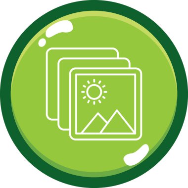 güzel ve yeşil çizgi vektör simgesi