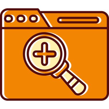 Web arama simgesi, basit vektör illüstrasyonu