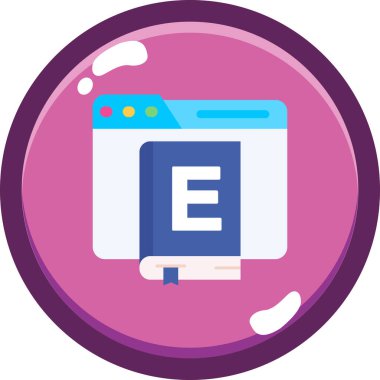 E - eğitim ikonu vektör illüstrasyonunu öğrenme