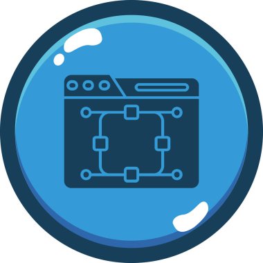 Ağ simgesi. Web simgesinin vektör illüstrasyonu