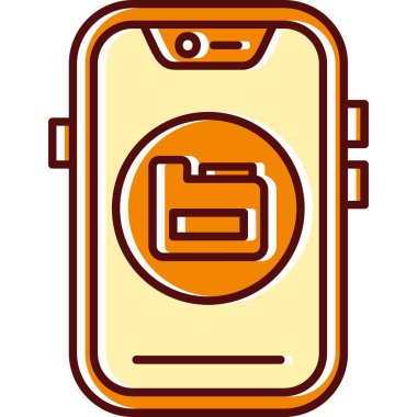 Batarya simgesi ve vektör illüstrasyonlu akıllı telefon