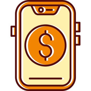 Para vektör illüstrasyonlu akıllı telefon.
