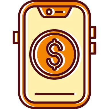 mobil bankacılık ve finans simgesi vektör tasarımı grafiği