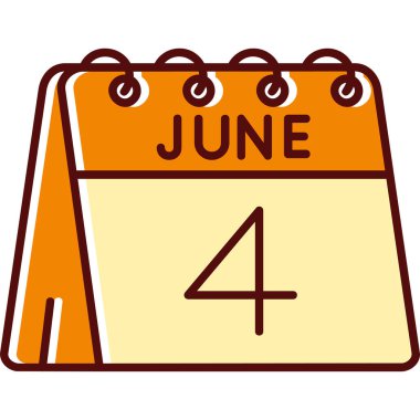 Haziran düz simgesi, vektör illüstrasyonu