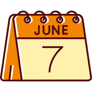 Haziran takvim simgesi, vektör illüstrasyon tasarımı