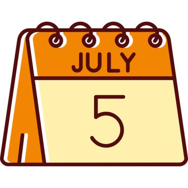 Temmuz simgesiyle takvim