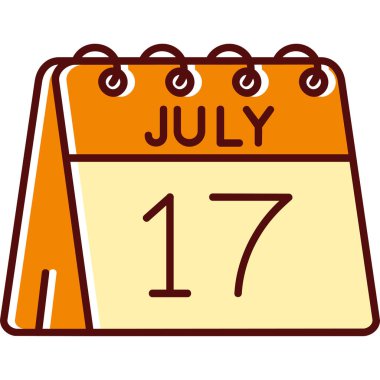 Tarih 11 Temmuz simgesine sahip takvim, vektör tasarımı