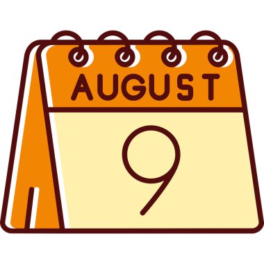 Ağustos düz renk simgesi