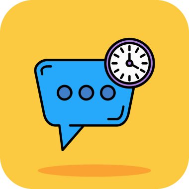 Alarm saat simgesi renk ana hatları vektörü