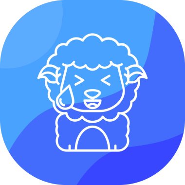 Şirin çizgi film koyun ikonunun vektör çizimi