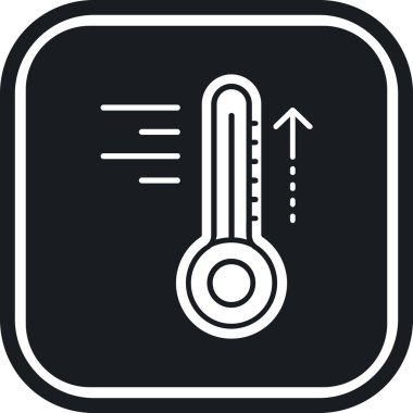 Termometre simgesi, basit siyah stil