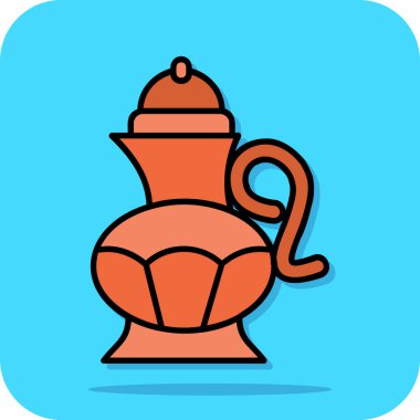 çaydanlık simgesi, vektör çizimi tasarımı