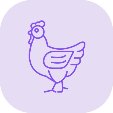 Tavuk. Web simgesi basit illüstrasyon