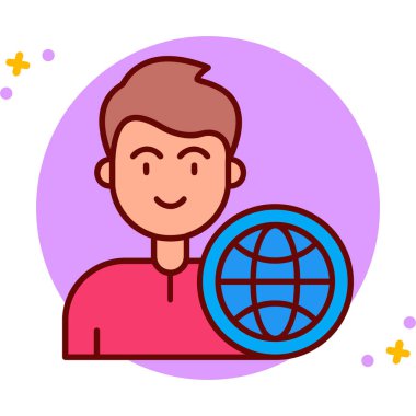 Dünya earth simgesini, vektör çizim