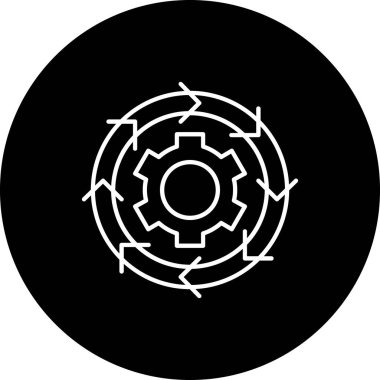 Seo ve teknoloji simgesinin vektör illüstrasyonu