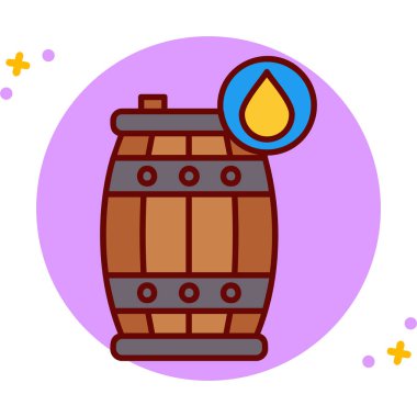 Namlu ikon vektörü. İnce çizgi işareti. renk kontur sembolü resimlemesi