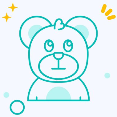 Çizgi ayı simgesi beyaz arkaplanda izole edildi. Hayvan. Renkli taslak konsepti. vektör.