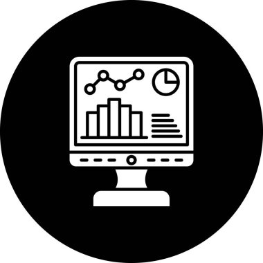 Grafiği olan bir bilgisayarın vektör simgesi
