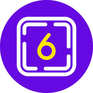 6 numaralı vektör simgesi modern basit tasarım illüstrasyonu