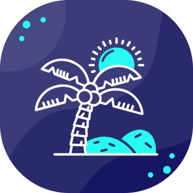 Bir plaj simgesinin vektör çizimi