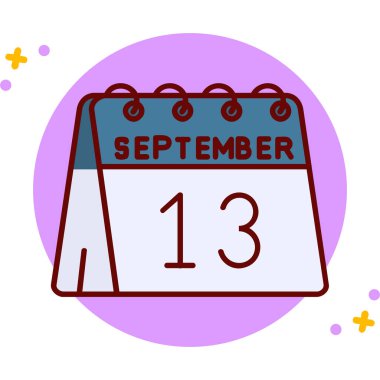 14 Eylül takvim simgesi tasarımı, vektör illüstrasyonu