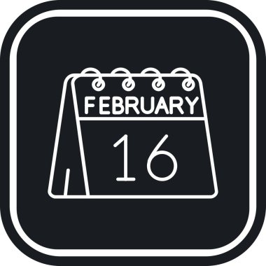 16 Şubat simgesine sahip takvim