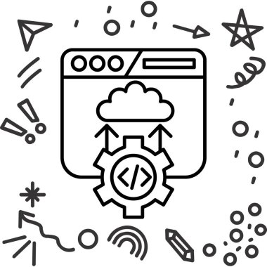 Bulut hesaplama teknolojisi simgesi - taslak biçimi