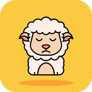 koyun çizgi filmi vektör ikonu. Hayvan. Resim beyaz arkaplanda izole edildi.