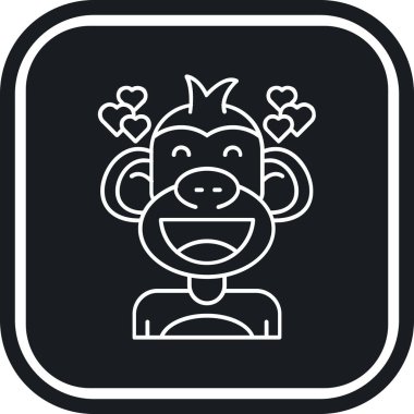 Maymun. Web simgesi basit illüstrasyon