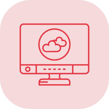 Bulut hesaplama modern simgesi, vektör illüstrasyonu