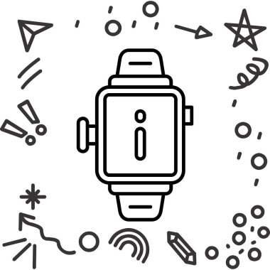 Bir saat simgesinin vektör illüstrasyonu