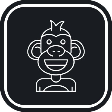 maymun başı simgesi beyaz arkaplanda izole edildi