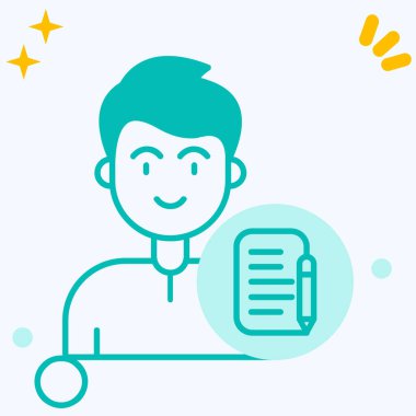 Öğrenci simgesi, vektör çizimi