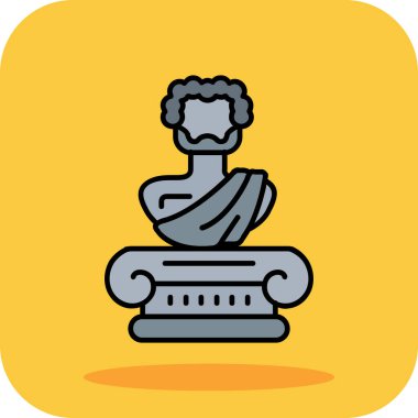 Heykel vektör simgesi şeffaf arkaplanda izole edildi, heykel konsepti