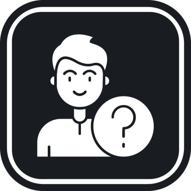 Bir sorum var. Web simgesi basit illüstrasyon